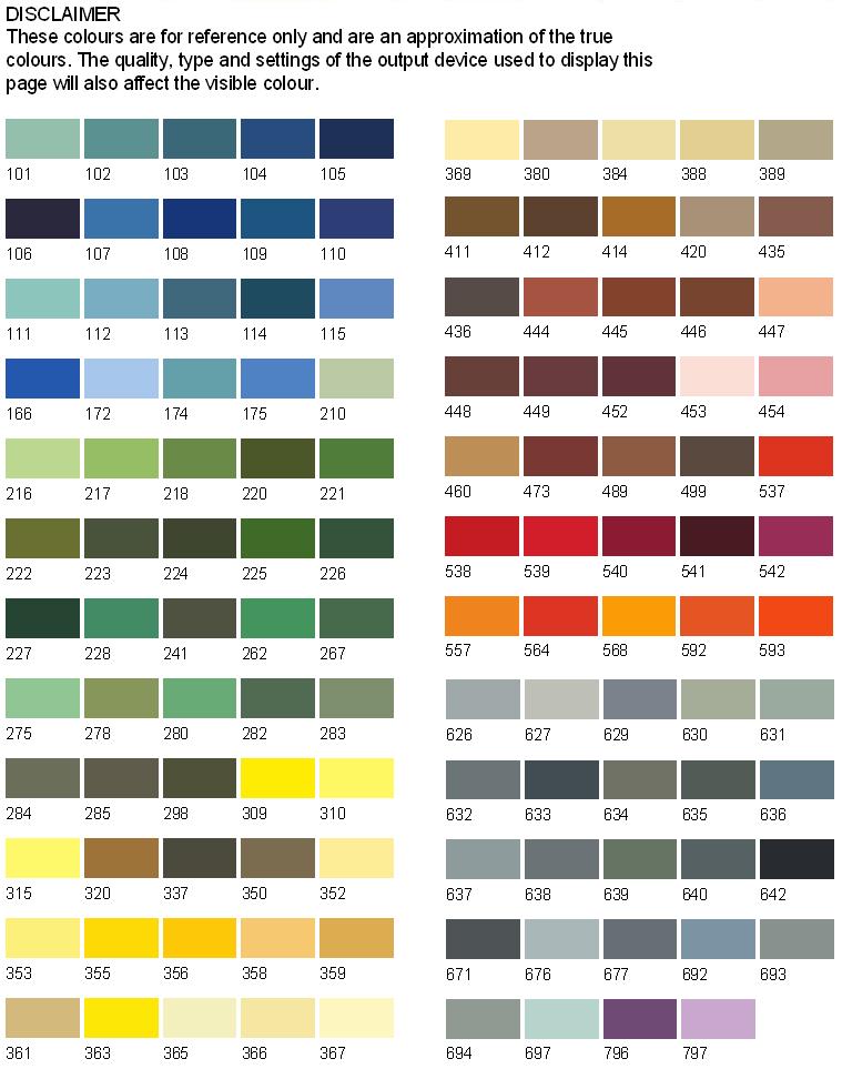 BS381C Colour Chart